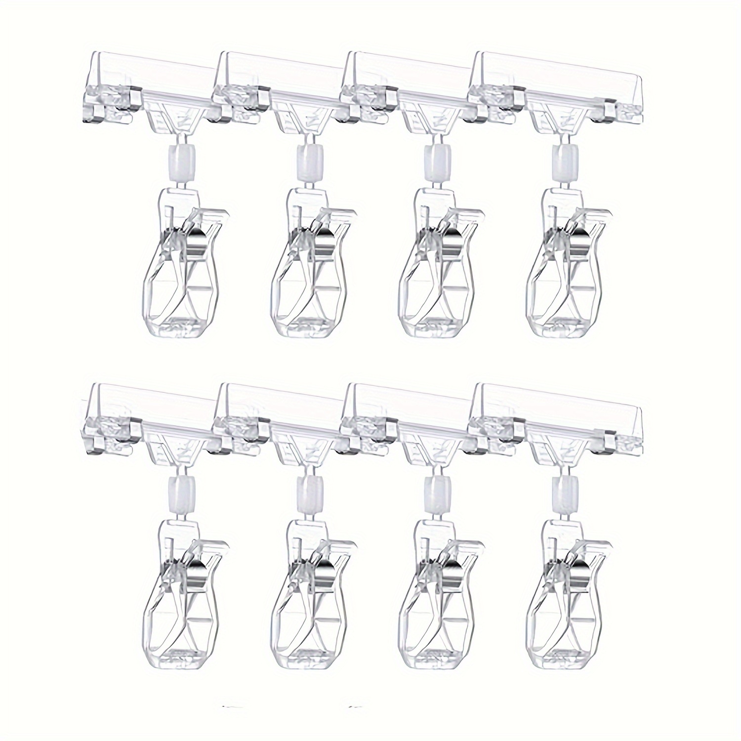

8pcs Plastic Signage Clip Clear Food Signage Clip Rotary Price Signage Clip Rotatable Price Shelf Clamp Plastic Signage Commodity Signage Holder Dual Display Holder Retail Card