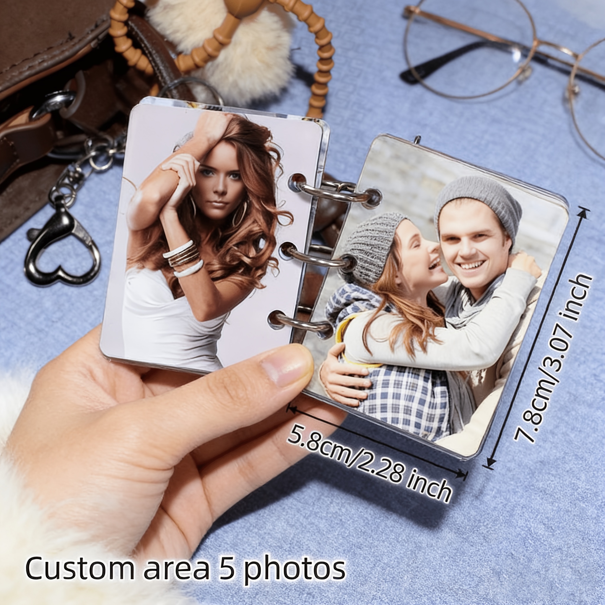 TEMU 1 Set Of Personalized Acrylic Photo Album, Customizable With 5 Photos, An For Wedding, Birthday, Graduation, And Event Commemorations