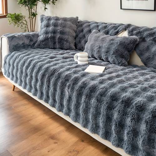 1pc bohemian long plush sofa mat full coverage sofa cover sofa blanket pet friendly non slip sofa mat protector machine washable polyester home decor suitable for 4 seater armchair 3 seater loveseat and sectional sofa down alternative