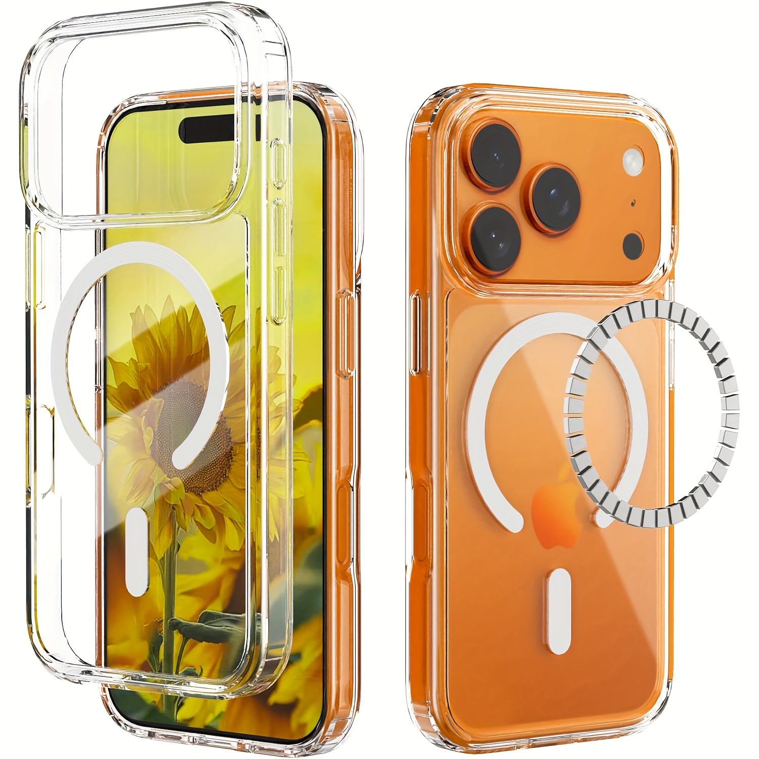 magnetic clear phone case for iphone   air 17 pro 17 pro   16  14 13 12     max compatible with magsafe wireless charging shockproof anti scratch bumper cover with transparent back