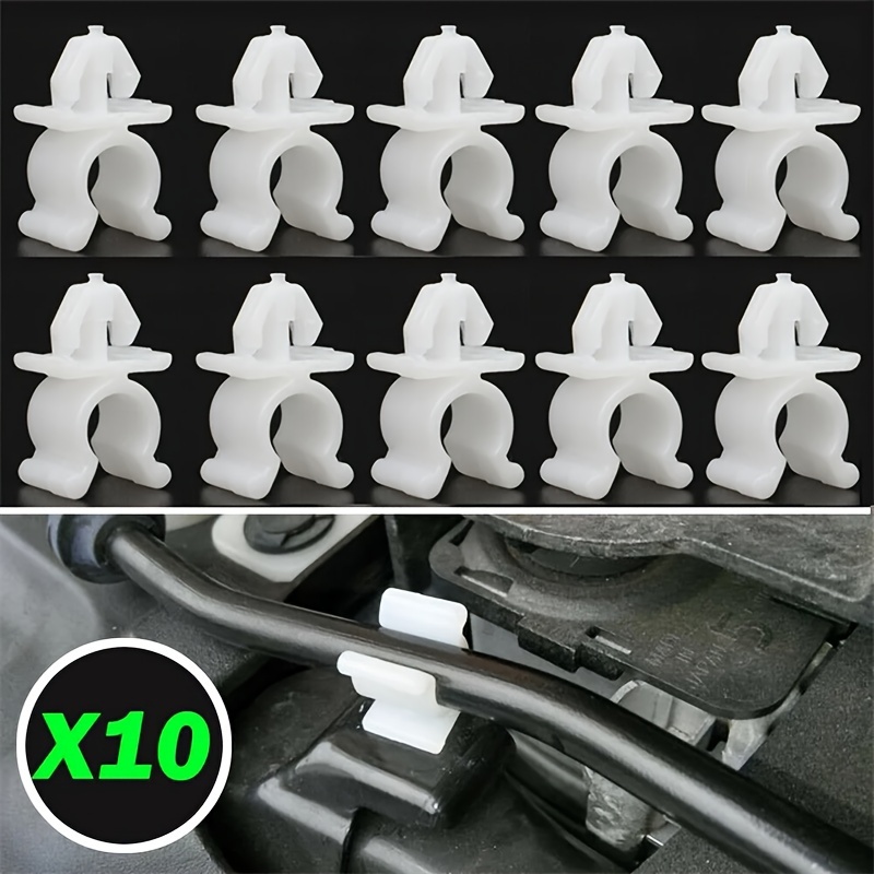 

10pcs Car Hood Support Rod Retainer Clips - Durable Plastic Bonnet Stay Clip Fasteners For Vehicle Maintenance And Repair