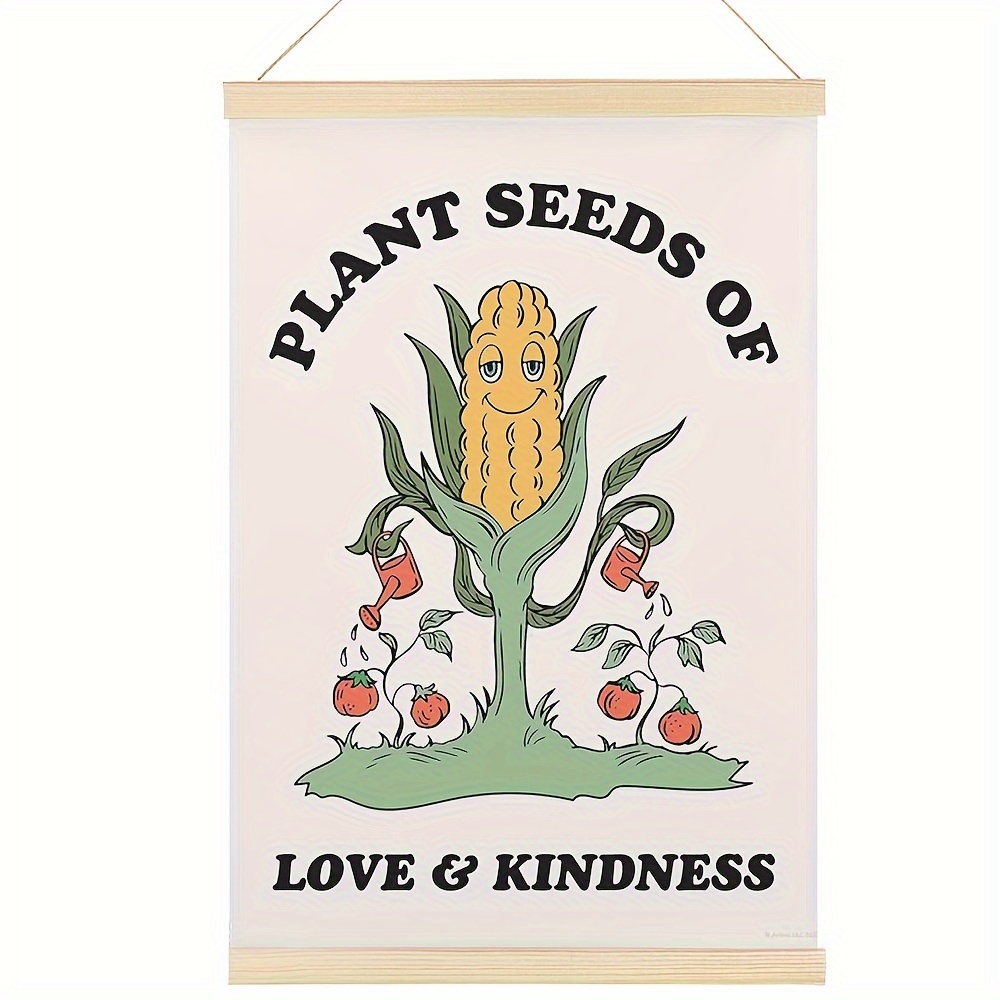 Wooden Frame Hanging Poster Plant Seeds Love Kindness - Temu Canada