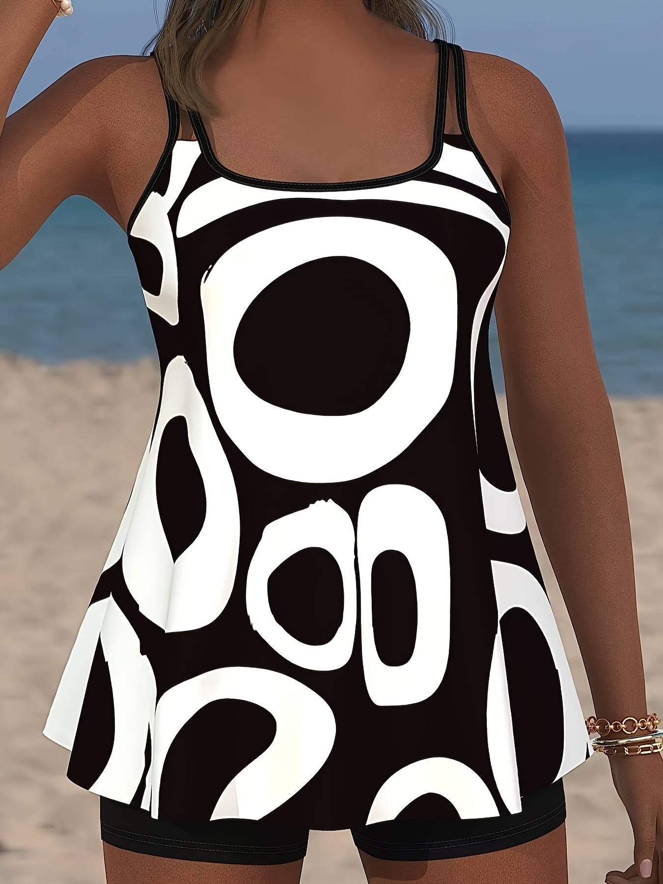 womens plus size belly covering   two piece swimsuit