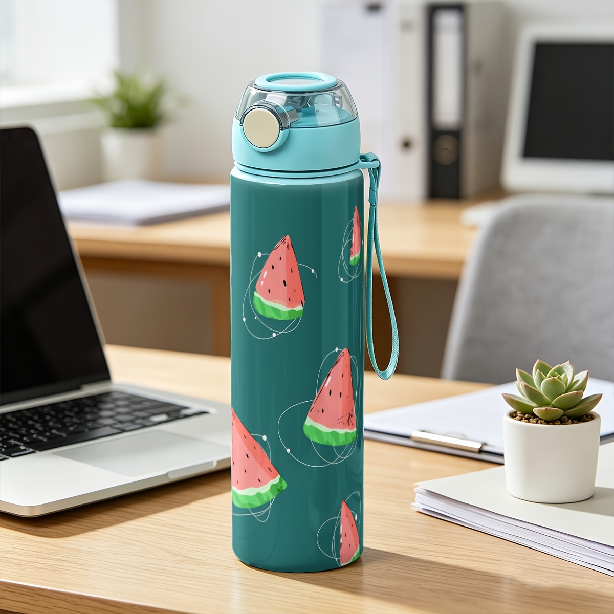 wassermelonenscheiben plastik wasserflasche