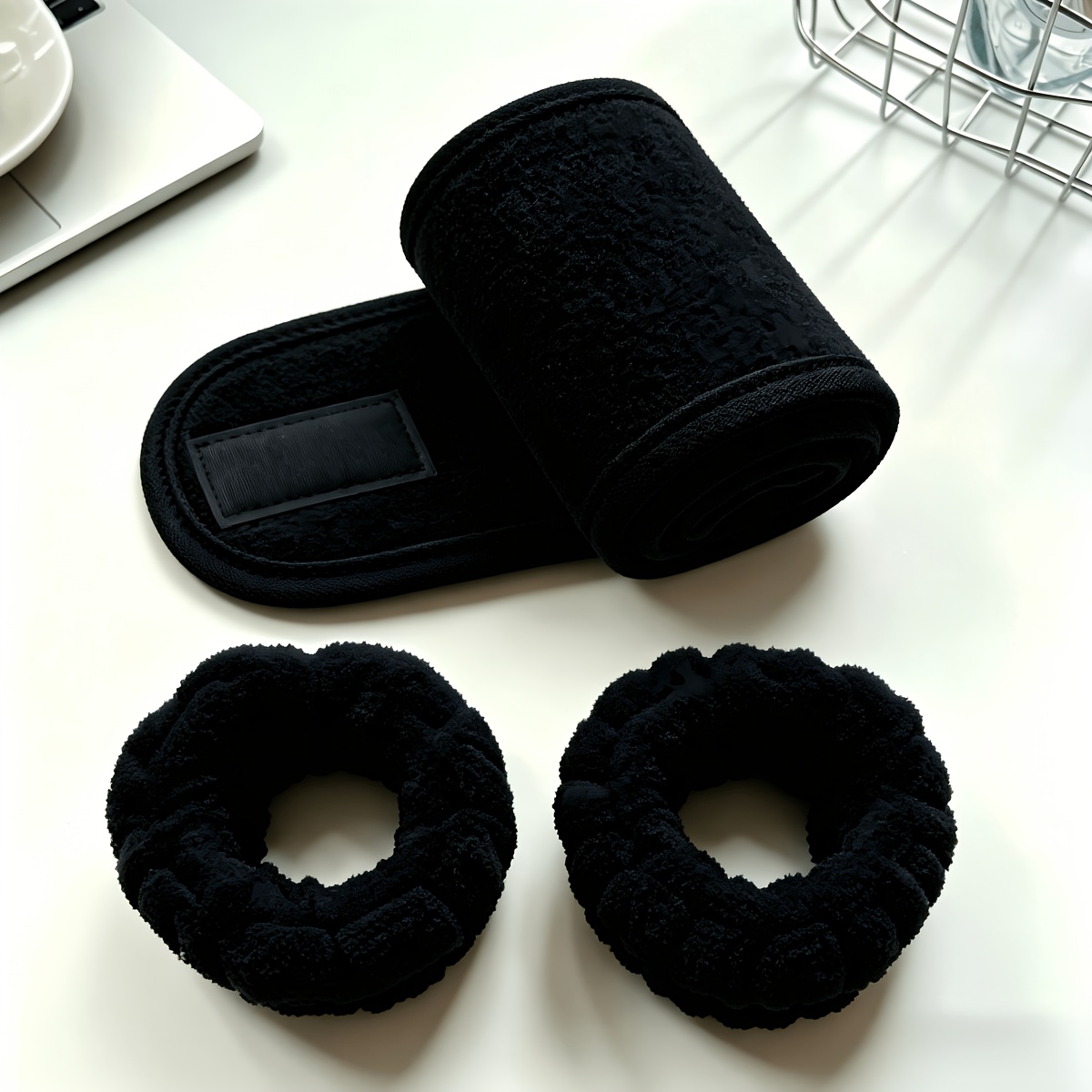 TEMU 3pcs Pack (3pcs) Self-adjustable Hair & Spa Headbands Suitable For Face Washing, Skincare, Yoga, Towel Headband With Elastic - Hair For Women &,