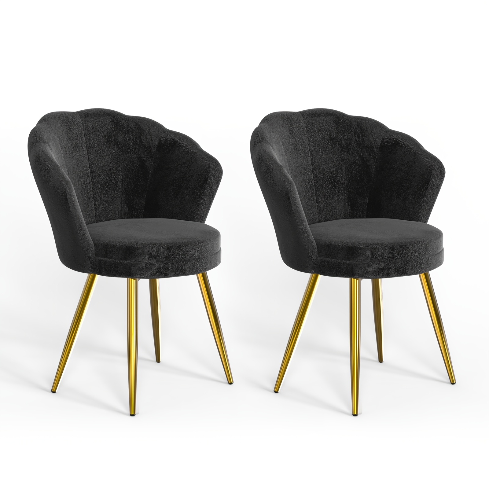 Image of 2-pack Shell Shaped Accent Chairs, High Back Upholstered Chair With , Super Soft Padded Vanity And Desk Chair For Dorm Room, In (pink//grey)