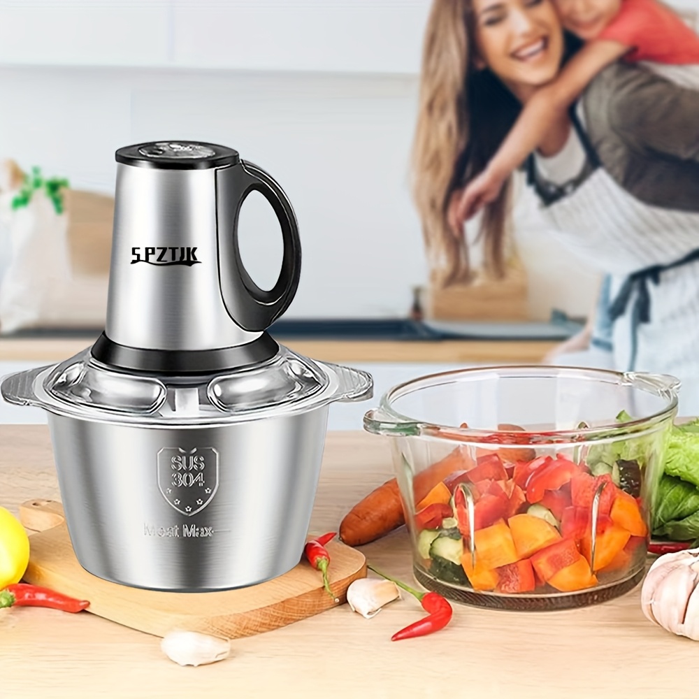 electric food chopper with 2 bowls 12 5cup 12 5cup and 2 blades 102 5oz meat grinder kitchen meat grinder electric vegetable chopper garlic press masher   to break   foods meats salads nuts salad stand mixer Product details 0