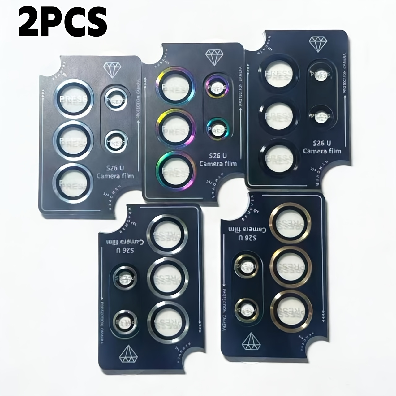 TEMU 2pcs Pack Compatible For Galaxy S24/s25/s26 Ultra Case Lens Protector Cover, Aluminum Alloy Ring Film With Shield, 9h Hardness Scratchproof