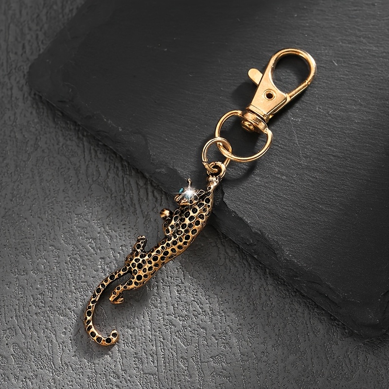 1pc Fashionable European/ Style Minimalist Leopard-shaped Keychain Pendant Accessory, Suitable For Men' Keys, Bags, And Bag Charms Decoration