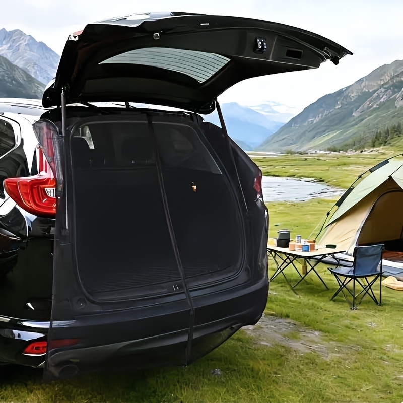 TEMU 【最新モデル】車用テールゲート蚊帳、日よけメッシュ、屋外キャンプ用、トランク虫除け、換気、日焼け防止、プライバシー保護