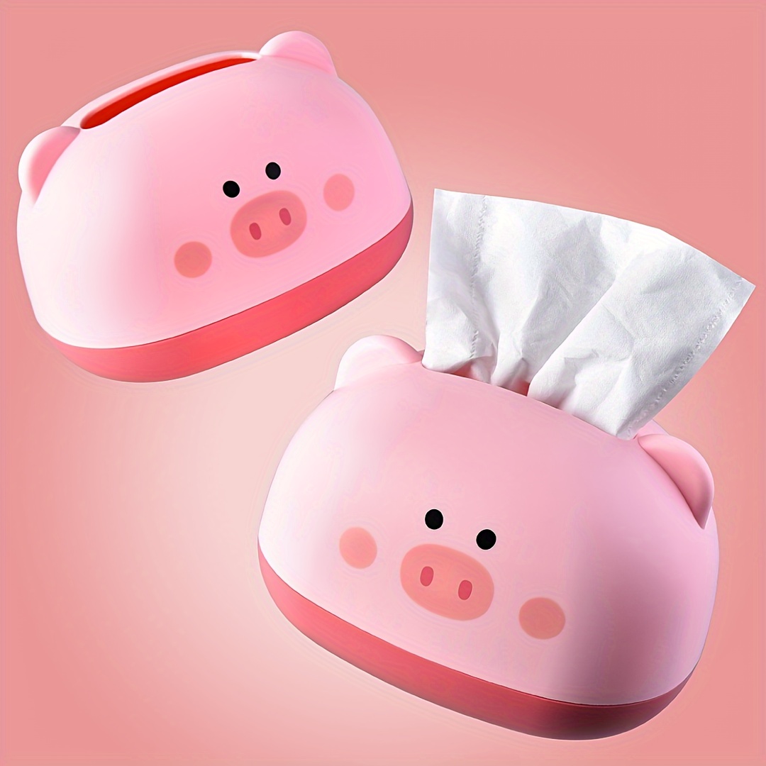 1pc cute penny-shaped tissue box holder - durable plastic multi-functional desktop organizer with adorable    , space-saving tissue dispenser for home, office,   decor, decorative storage for tissues & small items ( ), home decor,   decor, sturdy construction,  , functional decorative piece Product details 0