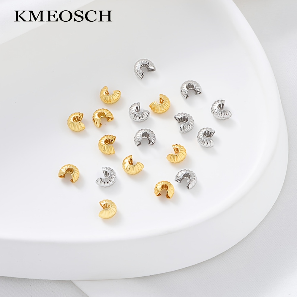 TEMU 50/100pcs Perles d'Extrémité à Sertir de C Motif Citrouille Perles Bouchons pour Accessoires de Fabrication de Bijoux DIY Bracelet Collier