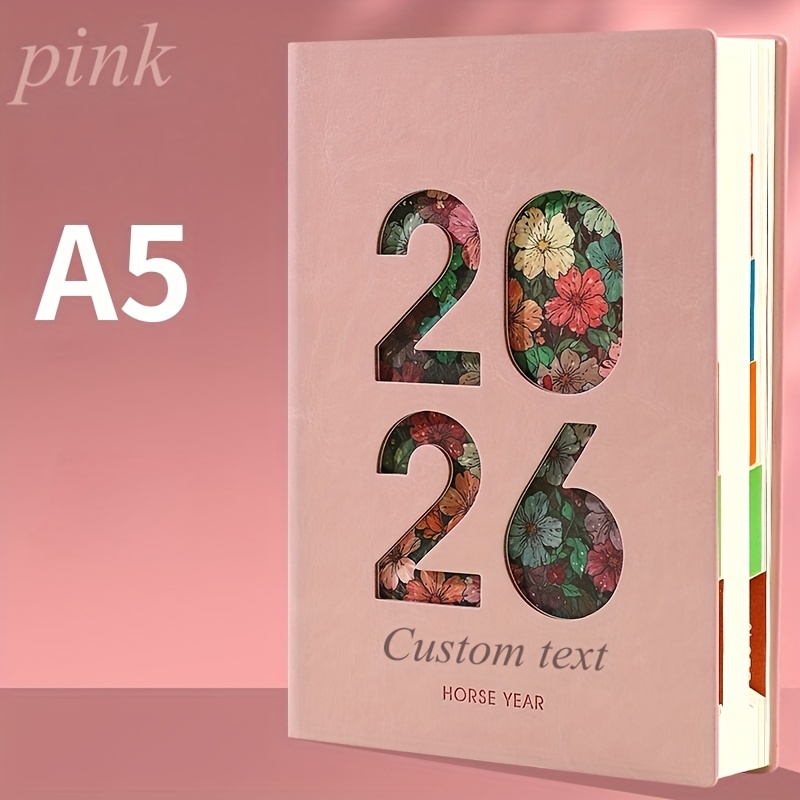 TEMU Customizable Text, Planners For Office Schedules, Study Plans, Aesthetically 2026 Planners With Categorized Inner Pages For Time Management,