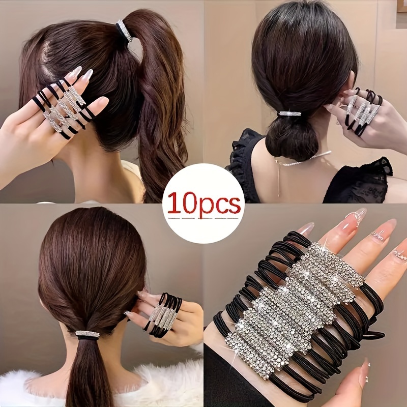 

Diamond Hair Rope High-end Rubber Band Female Hair Tie Leather Case High Ponytail Hair Rope Headdress