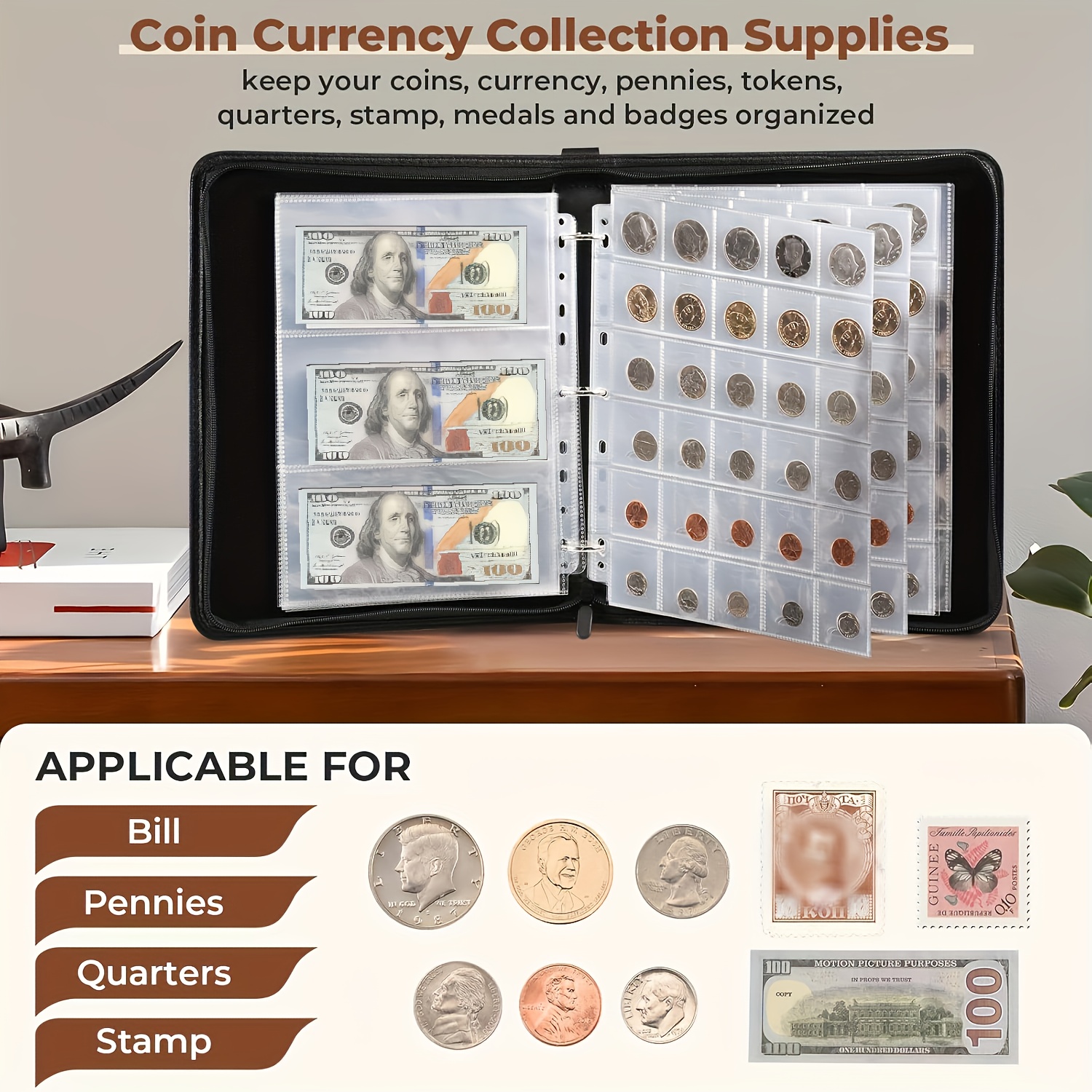 Álbum De Monedas Aplastadas Con 108 Ranuras | Organizador Portátil Para Coleccionistas