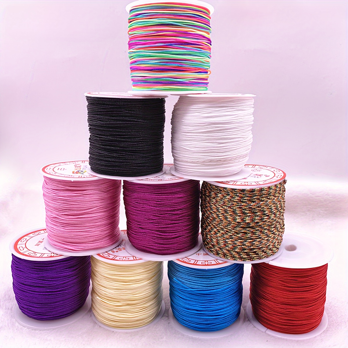 

Multicolor 0.8mm Polyester Cord, 10m Roll - Ideal For Diy Jewelry Making, Bracelets, Lace & Tassels