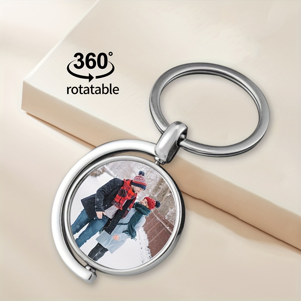 [customized Product] 1 Personalized Customized Keychain With Pictures - Reversible Double-sided Color Photo Keychain, Providing A Commemorative Gift For