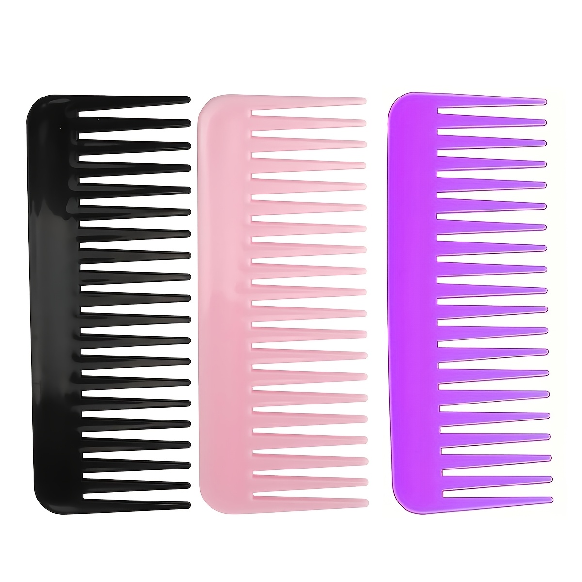 TEMU 3pcs Wide Tooth Comb Detangling Hair Comb No Handle Detangling Comb Hair Styling Shampoo Comb
