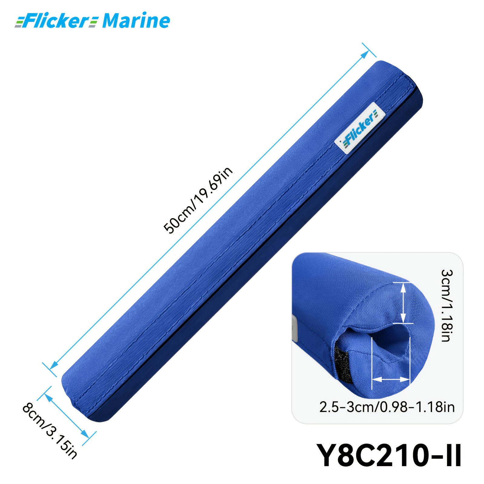 TEMU MARINE Coperture per Spalliere per Barca, Schiuma Spessa, Protezioni Colorate per di Barca a Vela, Rivestimento Cuscino 50��200 cm