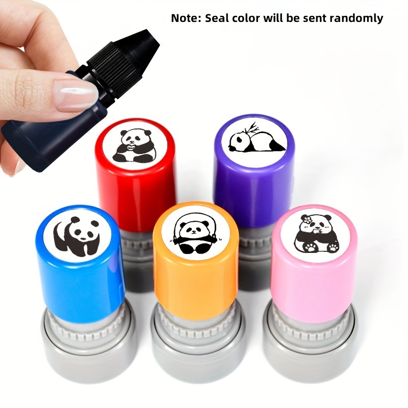 

Random Color Patterns, Panda Stamp Cartoon Fun Cute Panda Animal Marking Reward Check-in Travel Skin Stamp