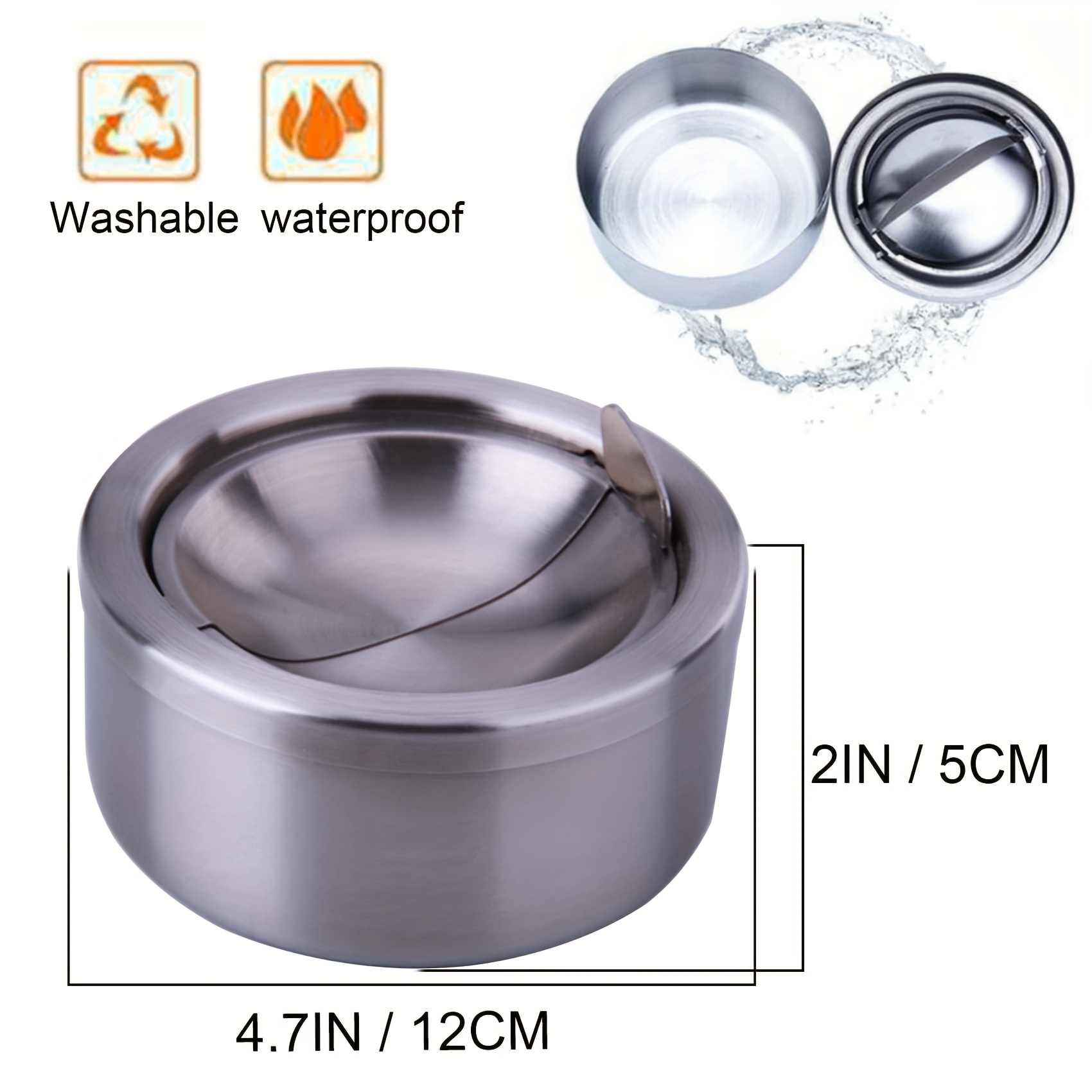 Outdoor Ashtray With Lid, Hanlongyu Flip Top Ash Tray Sets For , Metal ...