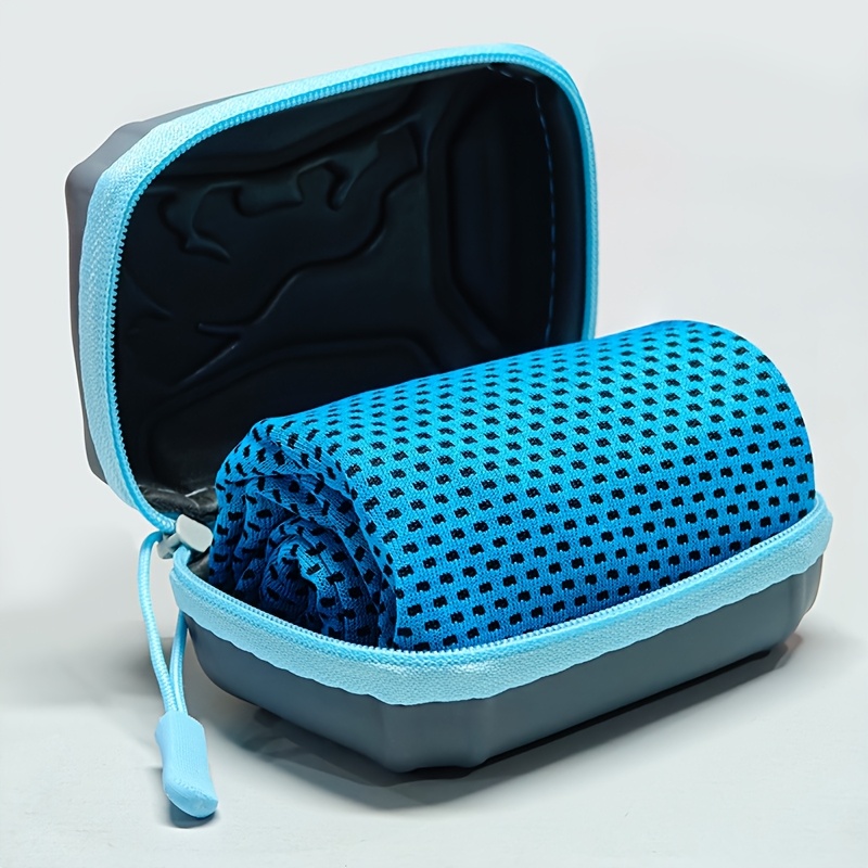 TEMU 1pc Eva Cold-feeling Sports Towel, Outdoor Camping Running Cooling Ice Towel, Quick- Fitness Towel, Mesh Bag Storage, Event Gift Item, Optional,