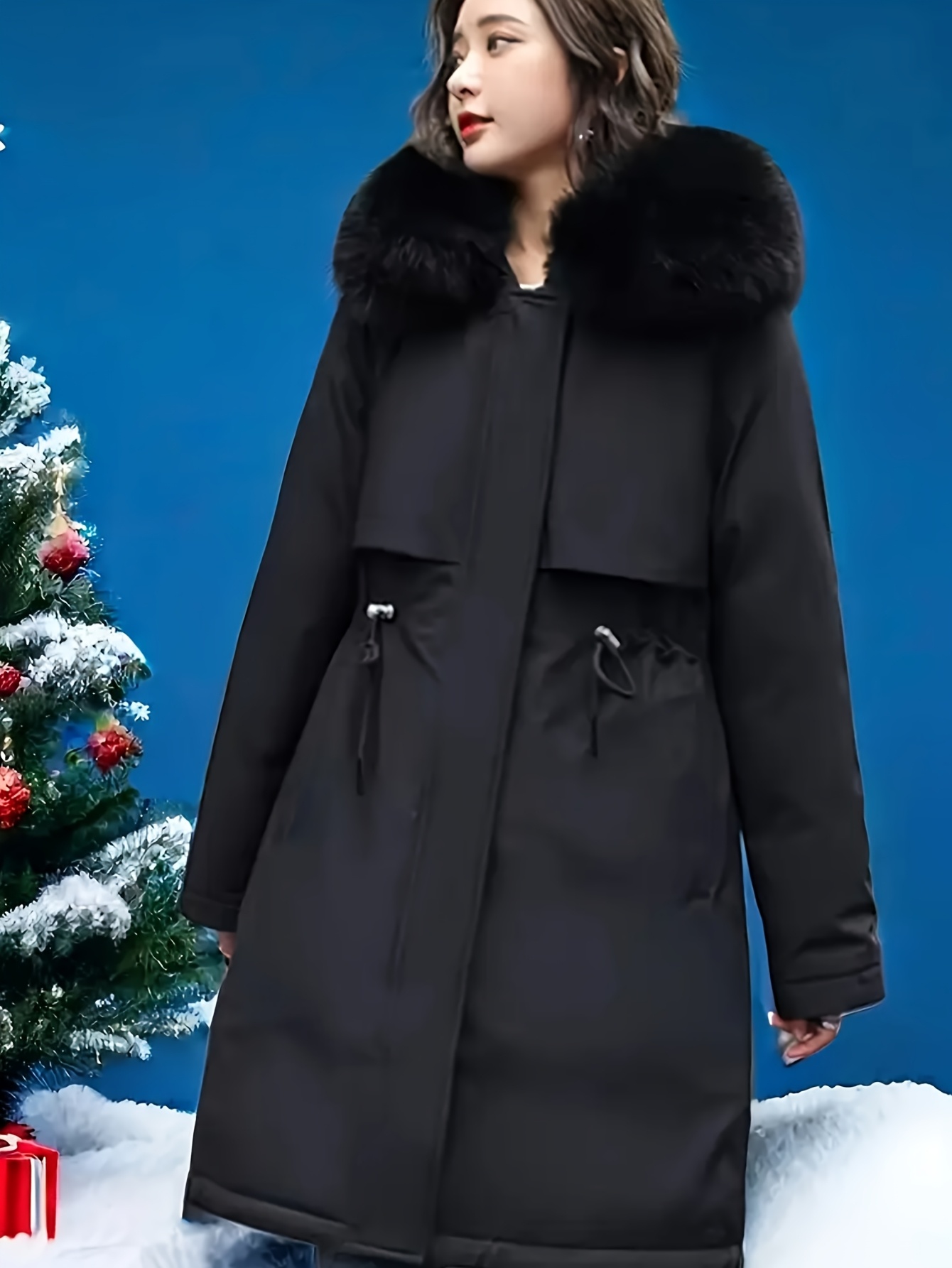 Manteau Femme Hiver Long - Parka Épaissi, Coupe-Vent, Capuche, Chaud Pour Automne-Hiver