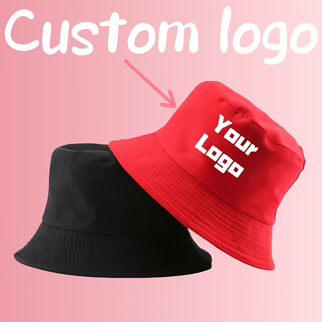 TEMU [customizable] Logo Personalized Double-sided Fisherman Hat Customizable Picture Men And Women Hat Unisex Breathable Sports Hat Casual Fisherman