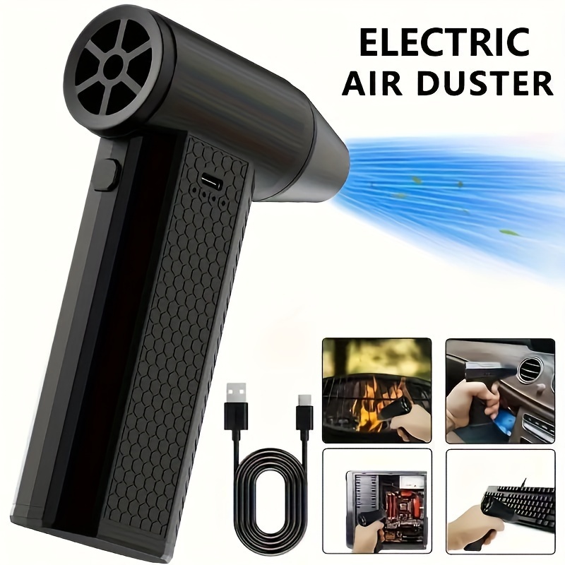 1  fan blower portable high speed handheld dust blaster   bbq   multi functional outdoor tool usb rechargeable with 8000mah lithium battery plastic material button control indoor outdoor use 180w   details 6