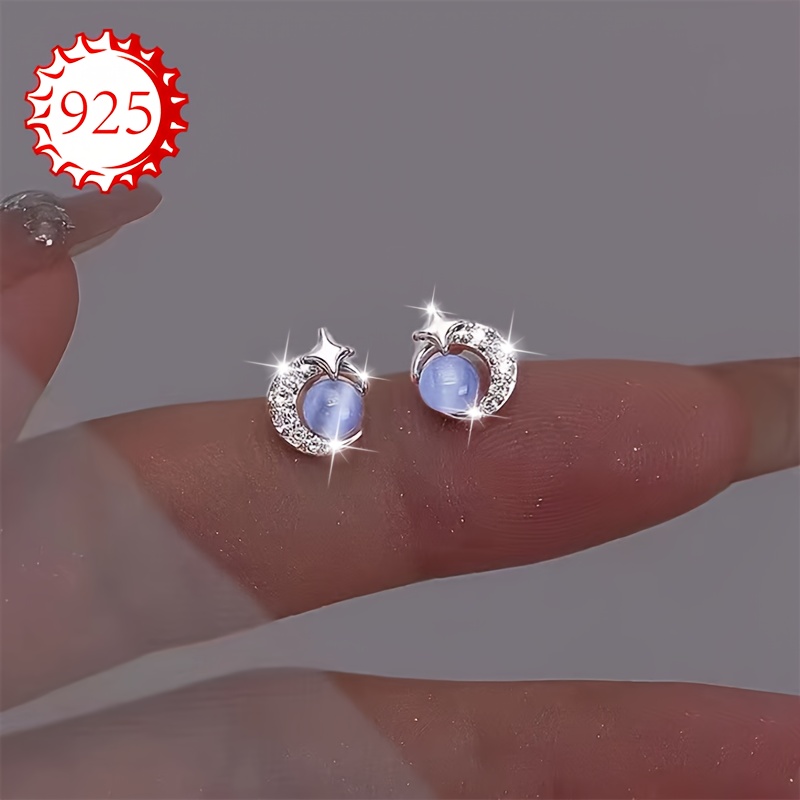 

Boucles d'Oreilles Clous Élégantes en Argent Sterling 925 avec & Étoile et - Hypoallergéniques, Parfaites pour ou les Spéciales, Cadeau Idéal pour Elle