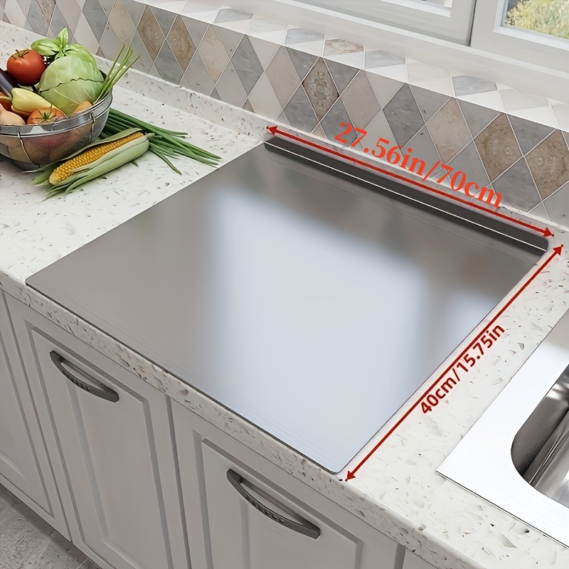 TEMU 304 Stainless Steel Cutting Board Household Rolling Board Kitchen Supplies, Preparation, Meal Prep Tools, Modern Cutting Surface, Sleek Kitchen