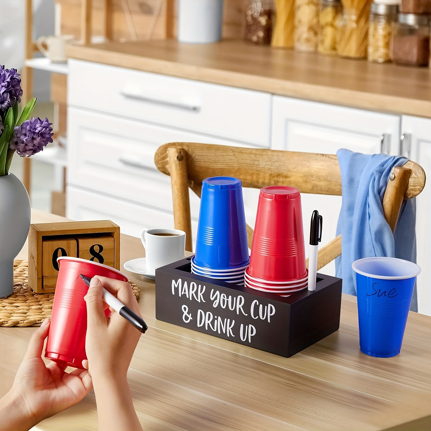 Party Cup Holder With Marker Slot | Mark Your Cup And Drink Up Cup