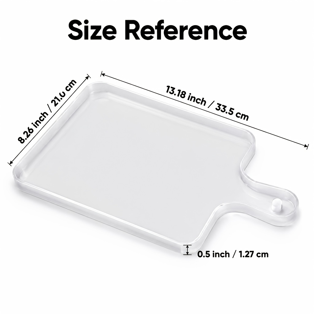 TEMU Silicone Craft Mold 13.18'' X 8.26'' X 0.5'' Clay Mold Compatible With Epoxy Resin For Deep Serving Trays And Cutting Boards For Household Diy