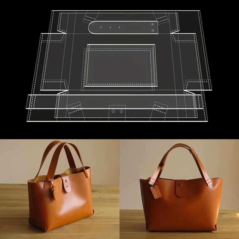 

5- Set, Diy Leathercraft Templates For Tote Bag And , Leatherworking Kit