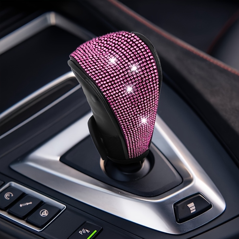 TEMU Gear Shift Cover Bling Car Additions, Universal Car Knob Gear Stick Protector From Scratching With Rhinestone Covers Car Decor Additions For