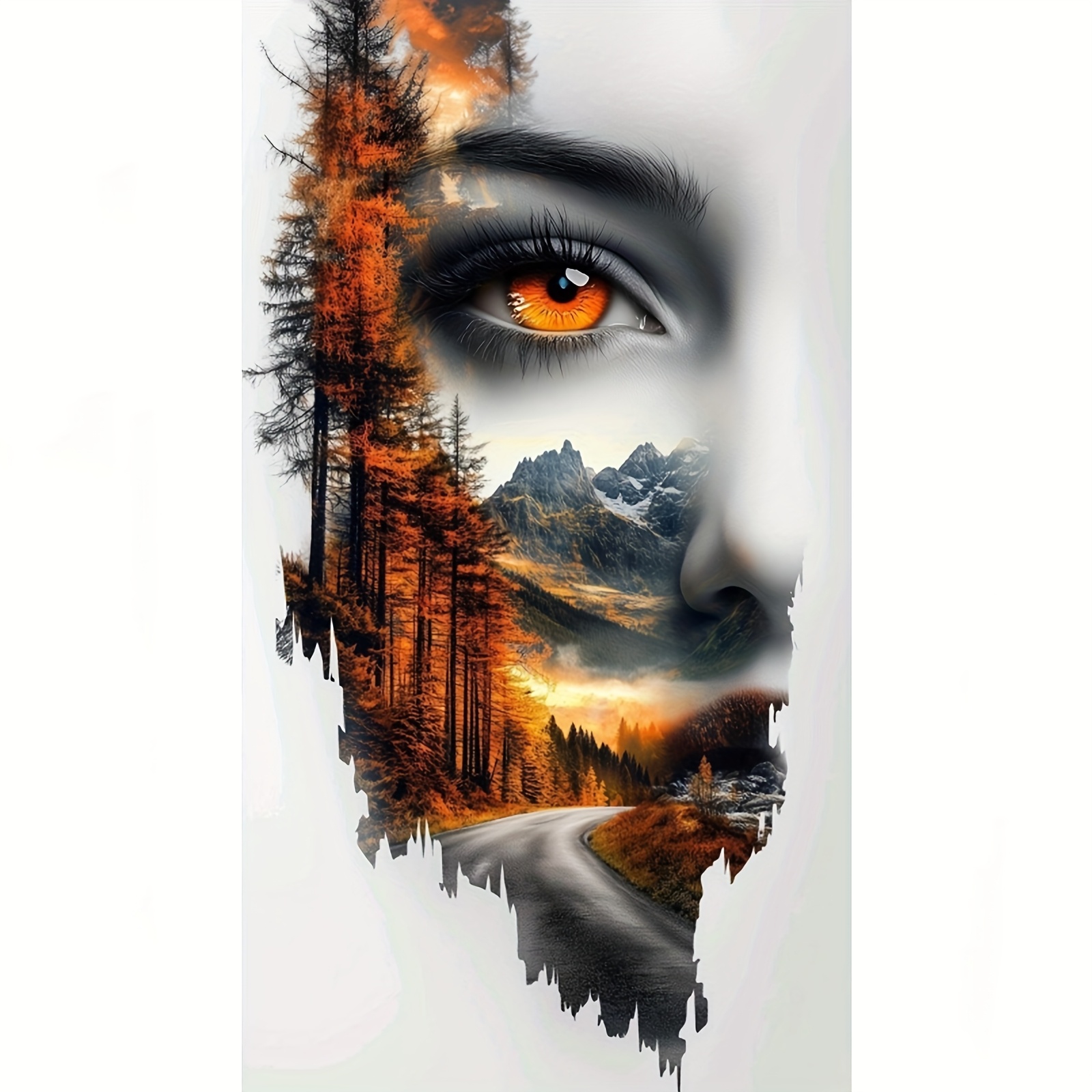 TEMU Large Size - Abstract Face Theme Cross Stitch Painting Kit, Diy High-quality Needlework, Easy To , 11ct Cross Stitch Painting Decorative Craft,