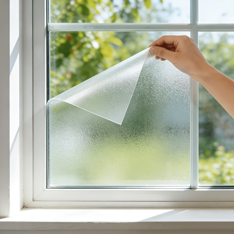 TEMU Electrostatic Glass Film Roll, Electrostatic Fitting Design, Strong Adsorption And Not Easy To Fall Off, Fine Frosted Material Improves The