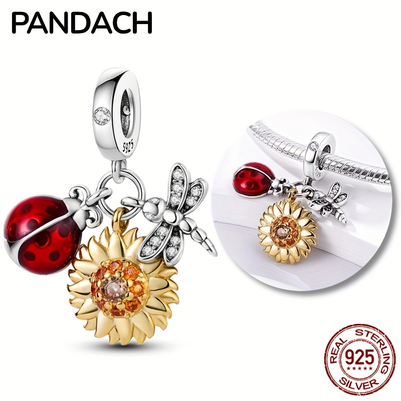 

Summer Is Coming! Sparkling Ladybird Dragonfly Sunflower Dangle Charm Perfect For Diy Jewelry Making Gift