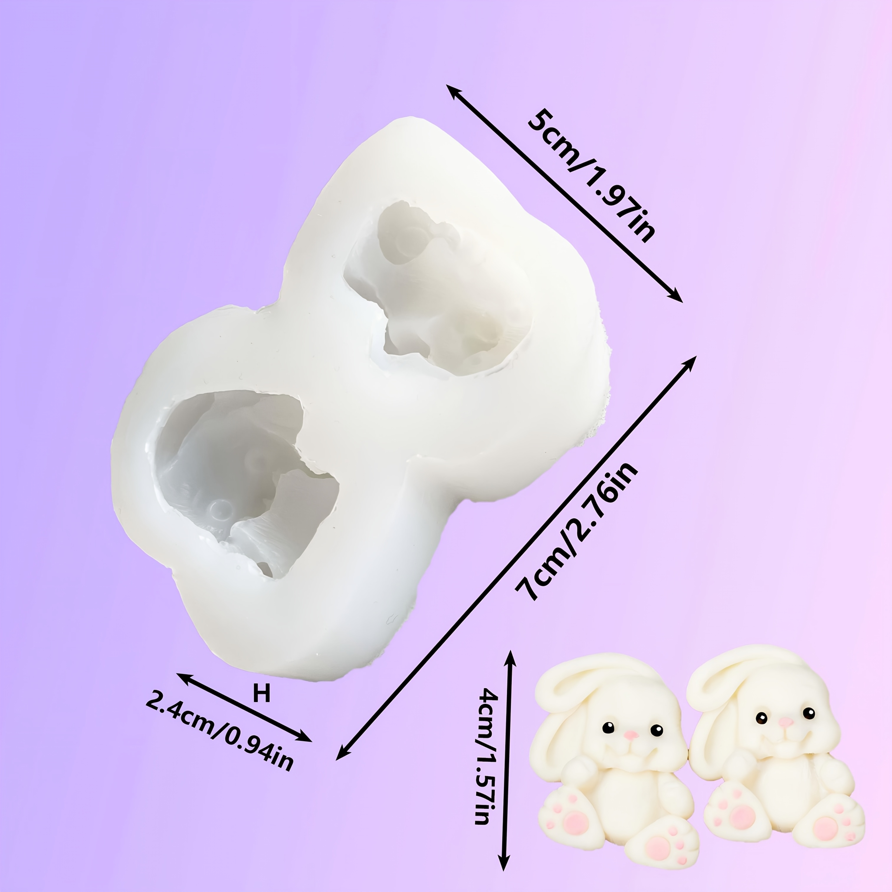 Bunny Silicone Mould Suitable For Mother's Day Wedding And Holiday Party Chocolate Candy Cookie Making Easter Fondant Baking Mould
