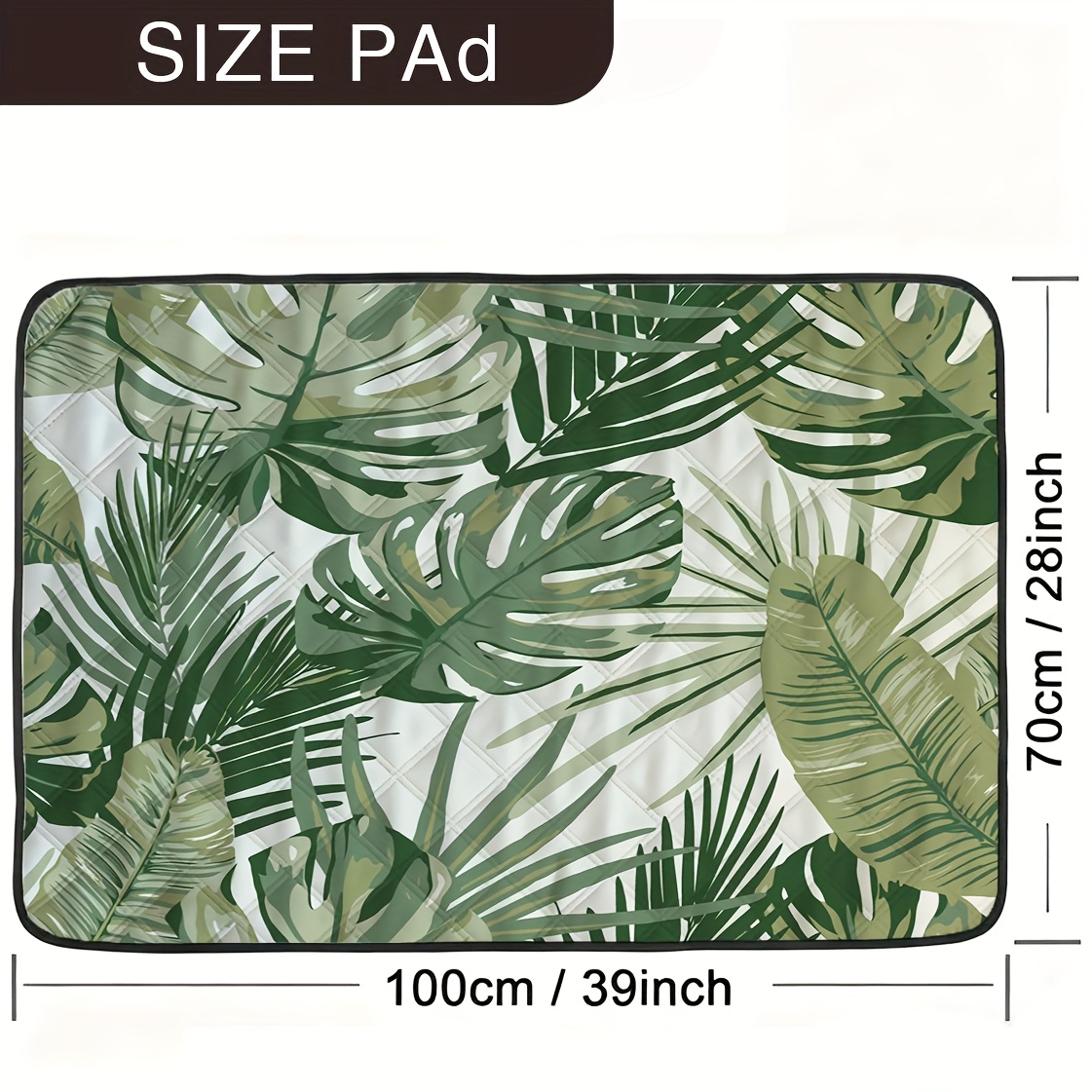 TEMU Tapis pour animaux de compagnie 1 pièce, motif feuilles et art graffiti, lavable et réutilisable, tapis d'entraînement pour animaux, tapis pour