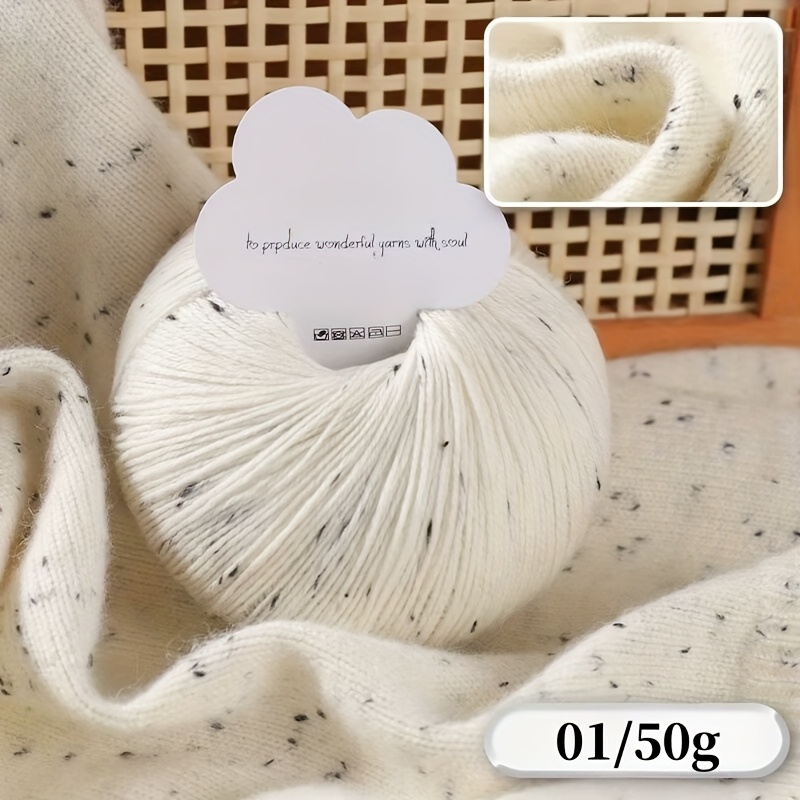E-shop 1 Knäuel 100% Kaschmir, Polka-Dot Kaschmirgarn, Farbverlauf Sprenkelgarn, Weich, Leicht Warm, Ideal für Häkelpullover, Westen, Schals, Tücher,