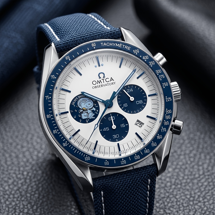 reloj de cuarzo para hombre con diseño de panda en   y  , movimiento importado,   de acero inoxidable,   y manecillas luminosas.   para ocasiones de  . regalo   para tu novio