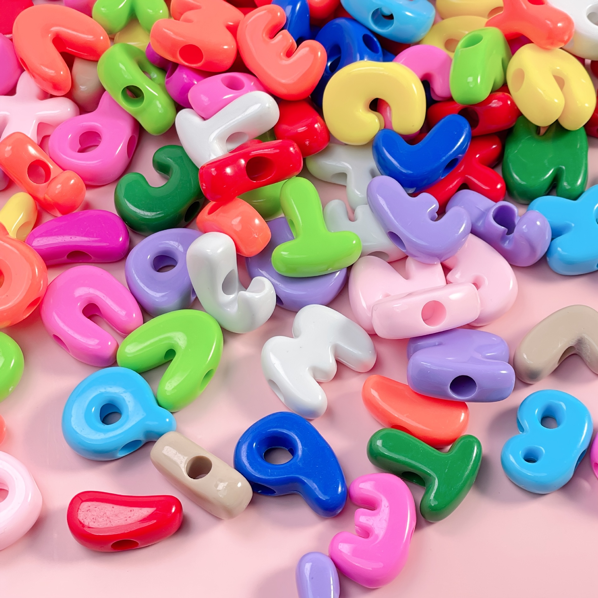TEMU Big Letter Beads, . 250g/79pcs, Very Suitable For Bracelets, Necklaces, Pendant Additions, Key Pendants, And Other Production. Exquisite Style,