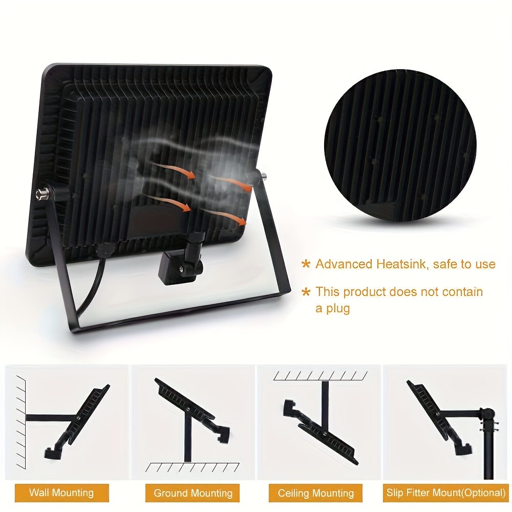 IP66 LED prožektorius, skirtas naudoti lauke ir viduje, su judesio davikliu, storas baltas 30W/50W, tinkamas kiemams, važiuojamosioms dalims, garažams, koridoriams, sodams, statybvietėms, gamykloms, uostams, krepšinio aikštelėms, stadionams, sandėliams