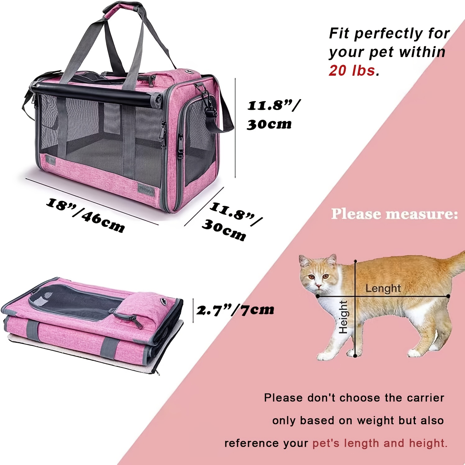 large cat carriers dog soft sided carriers airline approved travel   for large medium cats and small dogs comfortable durable pet privacy protection breathable portable travel carrier collapsible easy to carry multiple colors