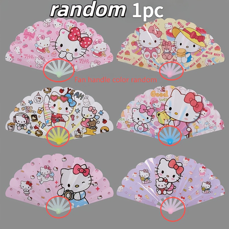[officially Licensed] Random 1pc Themed Folding Fans, Portable Folding Fans, Suitable For Outdoor Activities, Cute And Girly Design, Lightweight And Waterproof Material, Hand-cranked Cooling Device, A