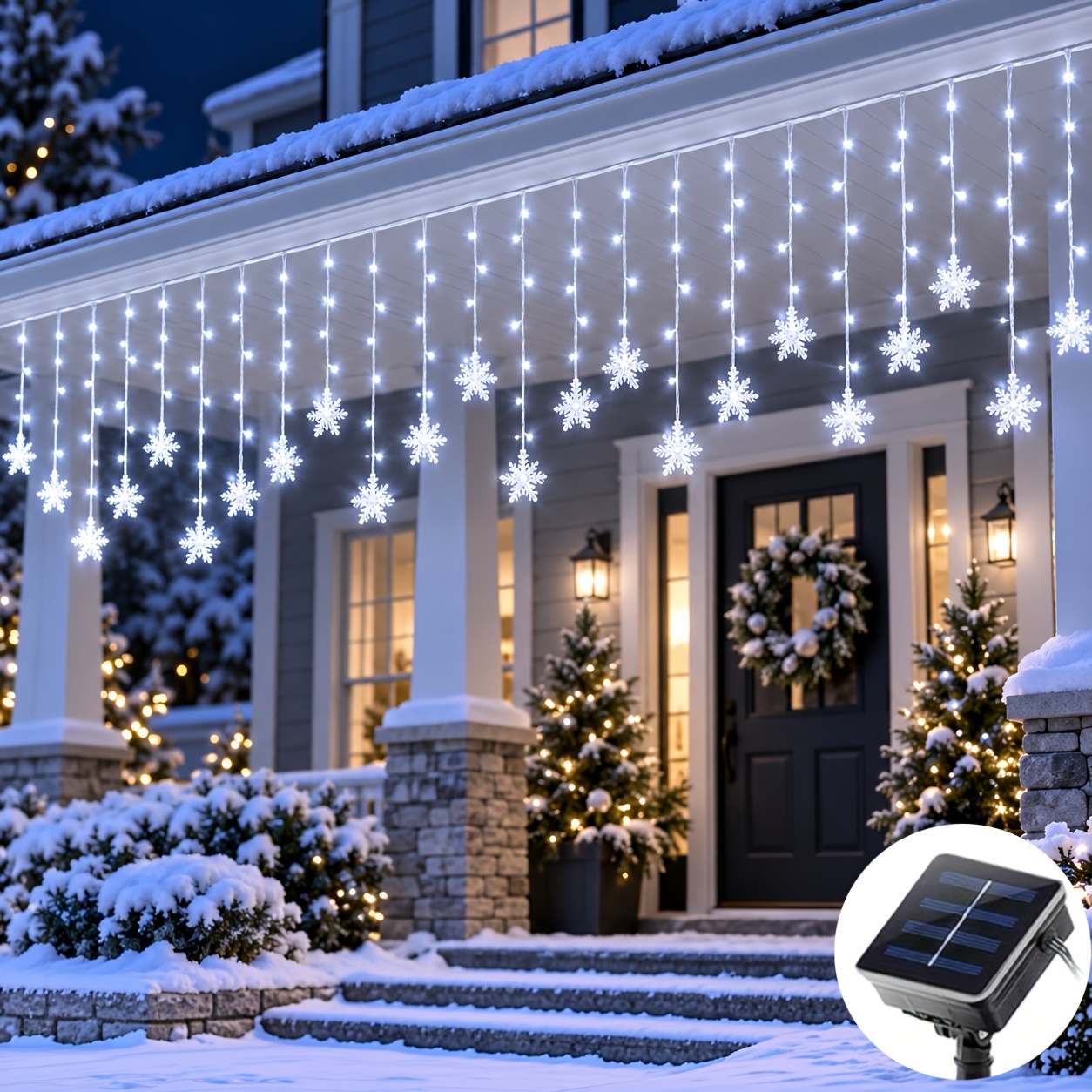 TEMU Luci Solari a Forma di di Natalizio a , 96 LED, Catena Luminosa Natalizia a per Esterni, Lunghezza Totale 550Cm/216.54In, 8 Modalit� di