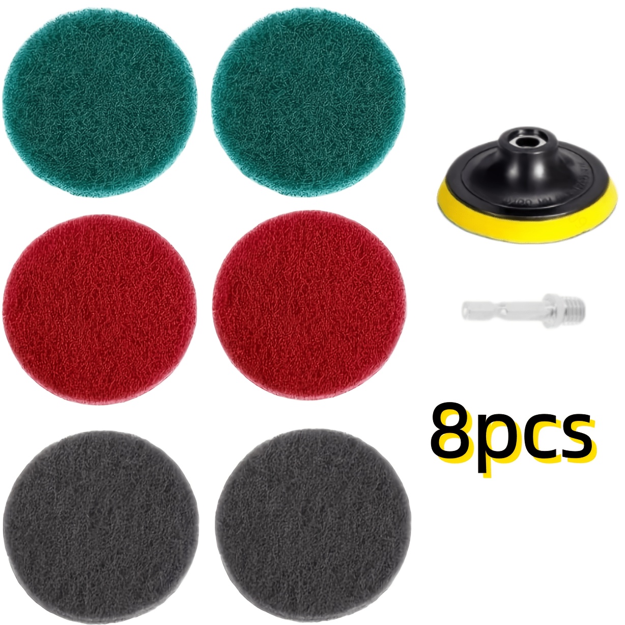 TEMU Lot de 8/15/16 pièces de chiffons abrasifs de 3 pouces (75 mm) pour le nettoyage domestique, avec une forte friction pour éliminer les taches de