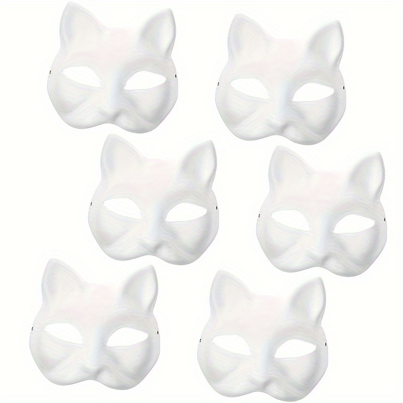  3Pcs Cat Mask, Therian Mask Fox Mask White Masquerade Mask Cat  Face Mask Blank Mask DIY Unpainted Cat Half Masks Paper Mache Mask for  Cosplay Party Accessories : Clothing, Shoes 
