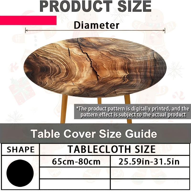 TEMU 2d Flat, 1pc Printed Round Tablecloth, Festive Atmosphere Decorative Tablecloth, Suitable For Birthday Parties, Home Dining Rooms, Study Rooms,